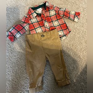Cat & Jack 0-3 months boys button up pants set